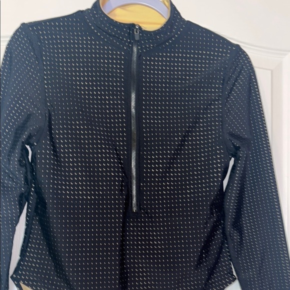 Fabletics Black and Tan One Piece Swimsuit with Zip Front - Picture 9 of 11